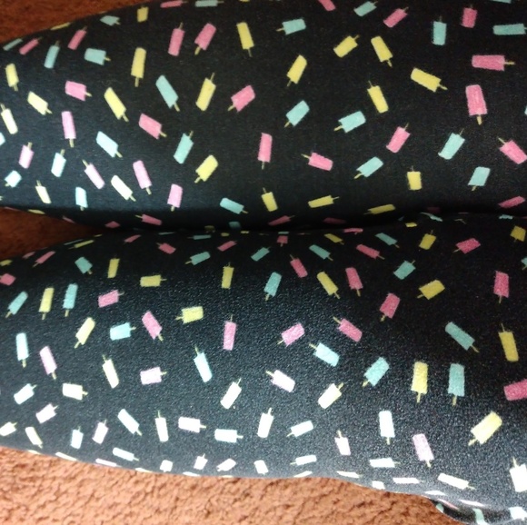 LuLaRoe Leggings candy popsicles macaroon feathers - Picture 5 of 8